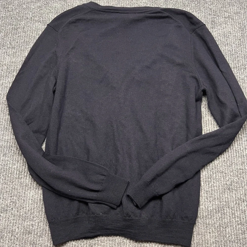 GANT Womens Super Fine‎ Wool Cardigan Sweater Medium Navy Blue Button Shirt Top